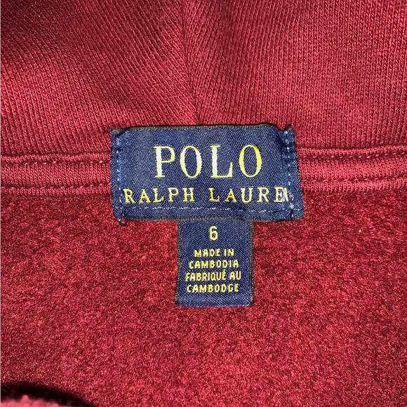Polo by Ralph Lauren Kids Hoodie Jacket Sweater Burgundy Red Pony Logo Youth 6 - Picture 5 of 6